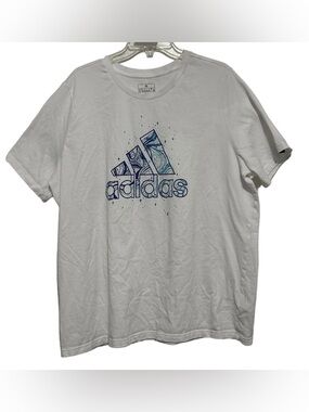 100% Cotton Adidas White Short Sleeve Tee